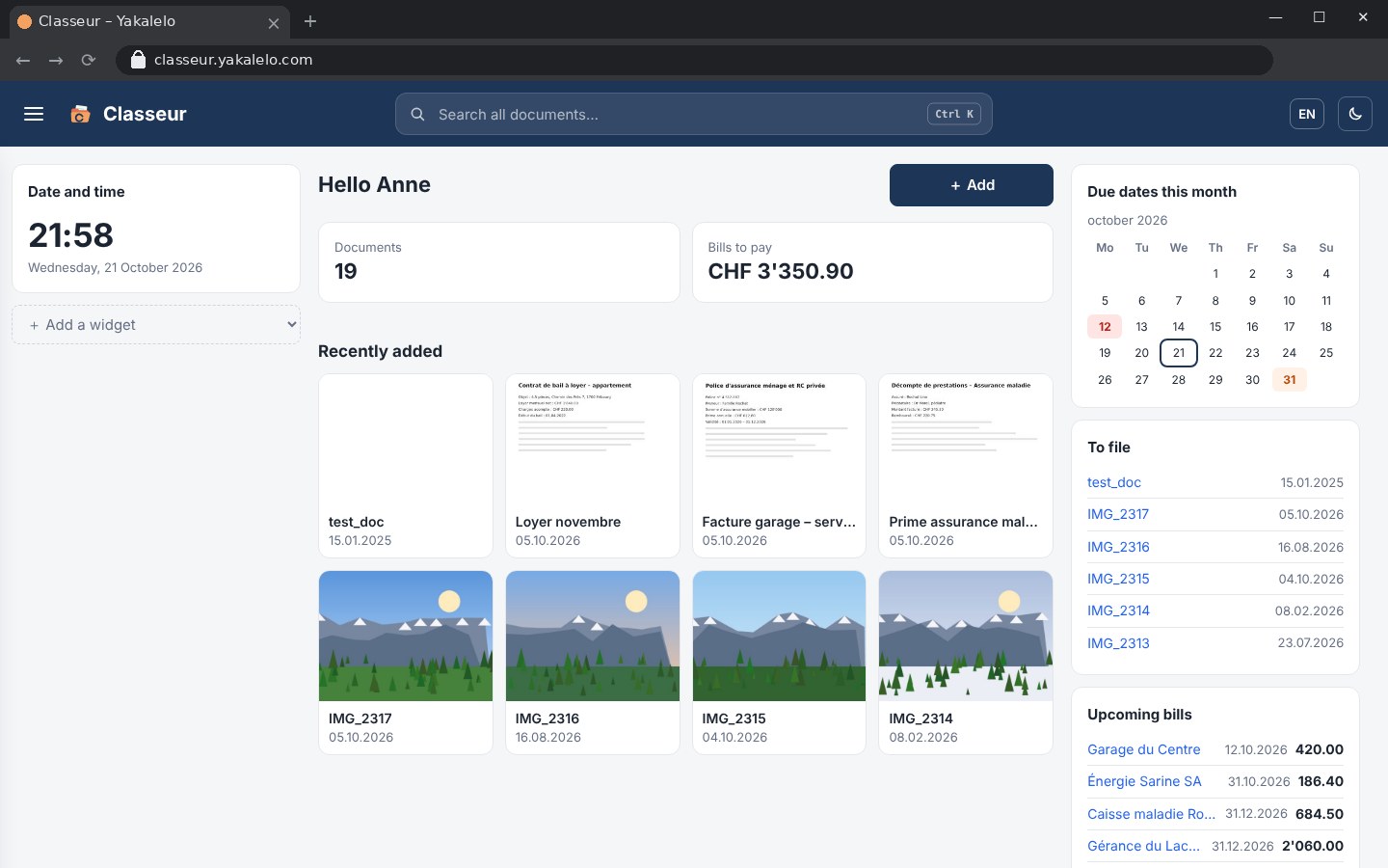 Screenshot of Classeur